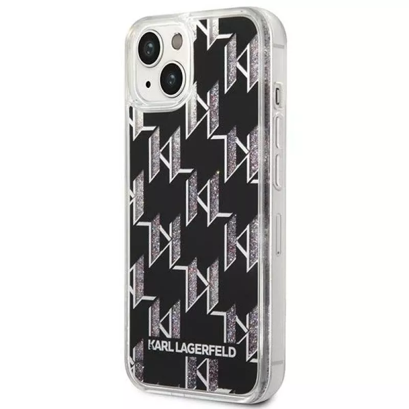 Karl Lagerfeld KLHCP14MLMNMK iPhone 14 Plus 6.7 hardcase zwart / zwart Liquid Glitter Monogram