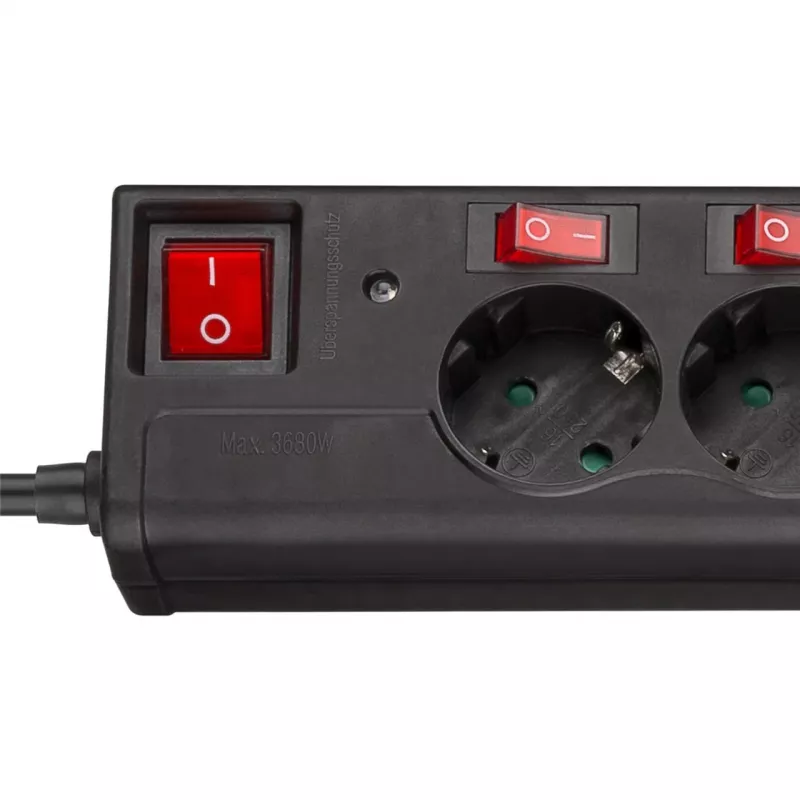 Overspanningsbeveiligde stekkerdoos Goobay 72567 6 AC-uitgangen 1,5 m kabel