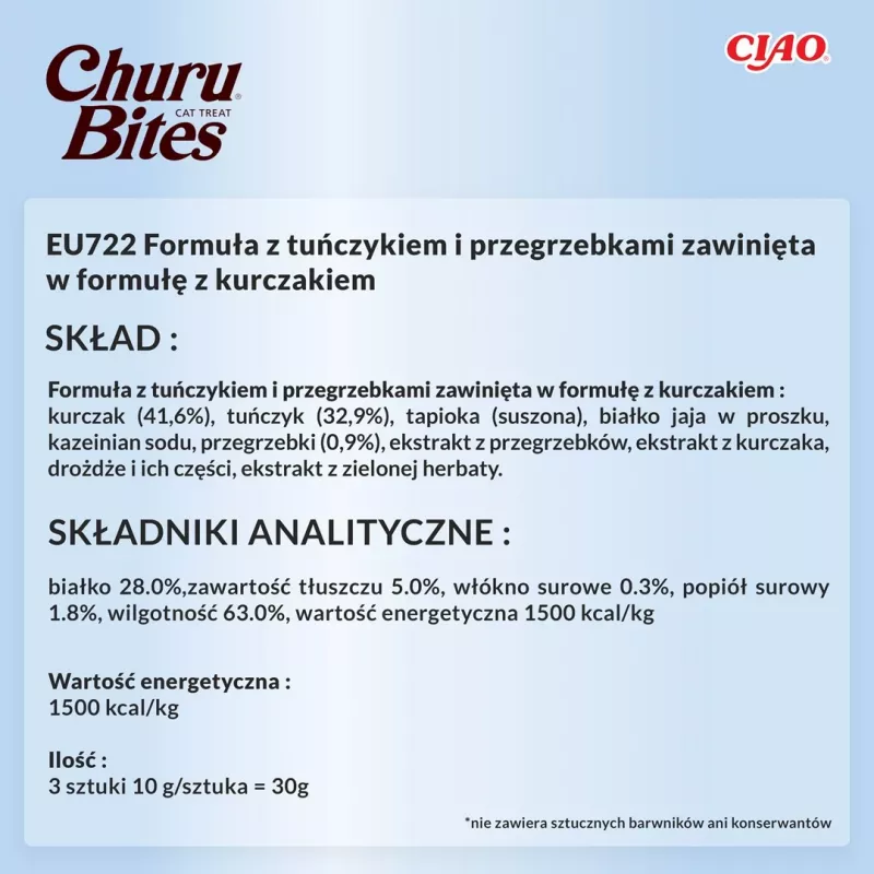 INABA Churu Bites kip met tonijn en sint-jakobsschelpen - kattensnack - 3x10 g