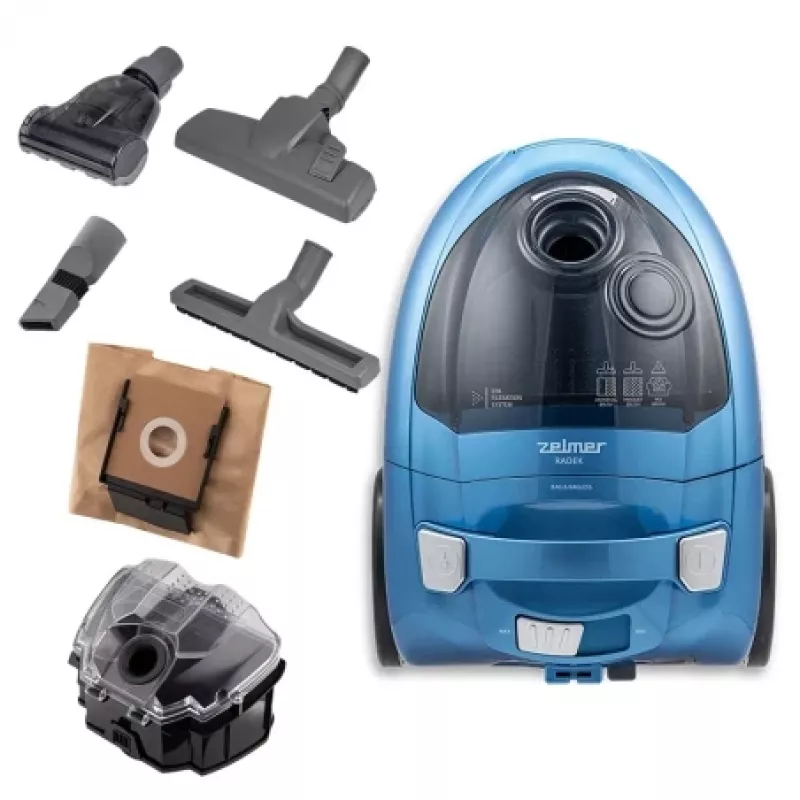 Zakloze stofzuiger ZELMER ZVC032P blauw 1200 W, compact canisterdesign