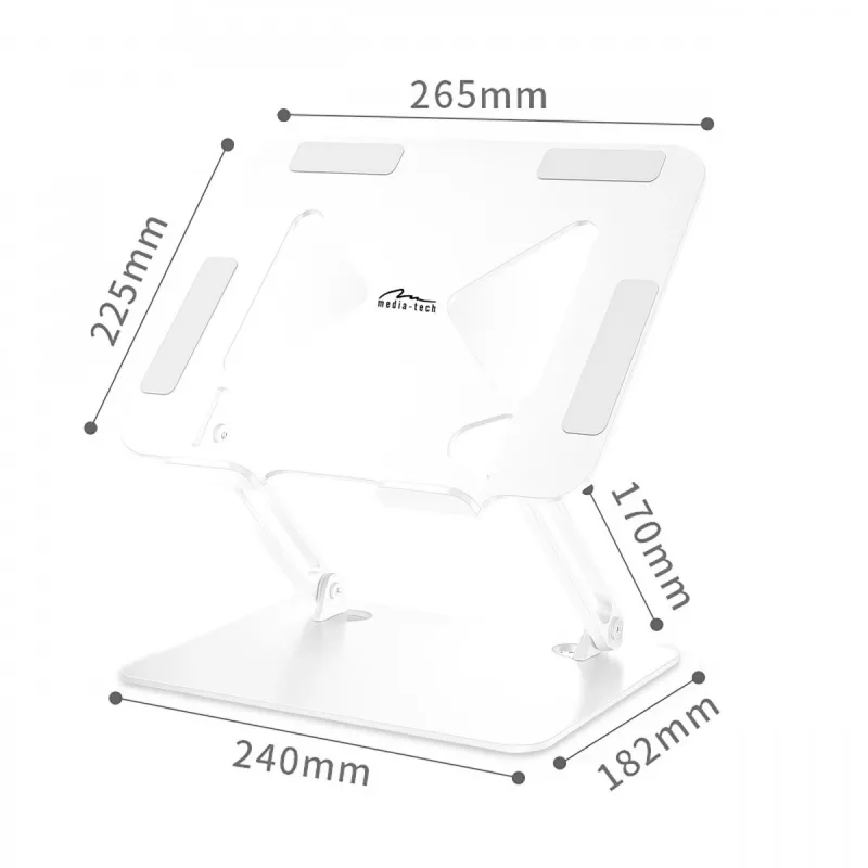 MEDIA-TECH laptopstandaard – laptopstandaard MT2661W (wit)