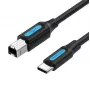 USB-C naar USB 2.0 type B kabel Vention CQUBH – 2 m, zwart, 480 Mbit/s, 2 A