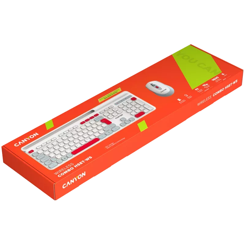 CANYON HSET-W5 EN toetsenbord+muis AAA+AA draadloos wit