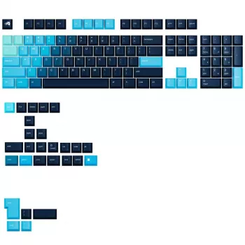 Keycaps GLORIOUS GPBT Gradient Celestial Ice – ANSI-layout, PBT kleursublimatie keycap-set