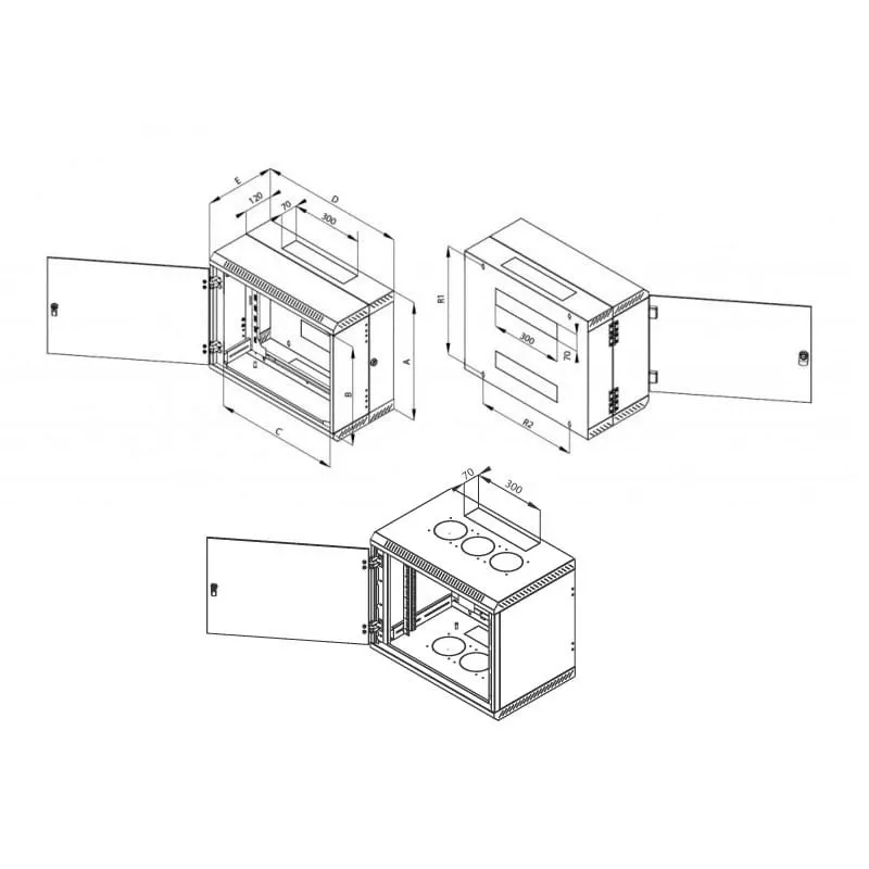 Wandmontagerack Triton 19 inch rack wandmontage 4U/250