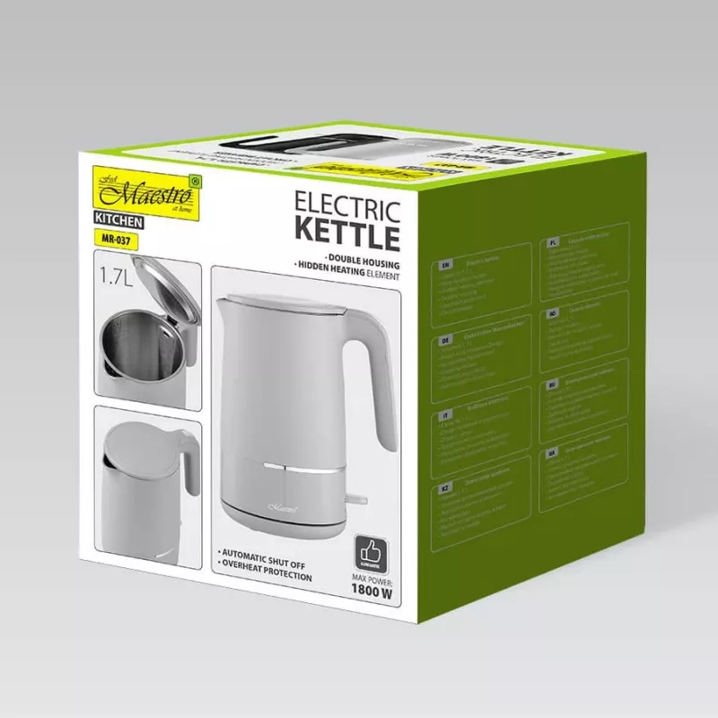 Maestro MR-037 waterkoker 1,7 L 1800 W (MR-037-GREY) grijs