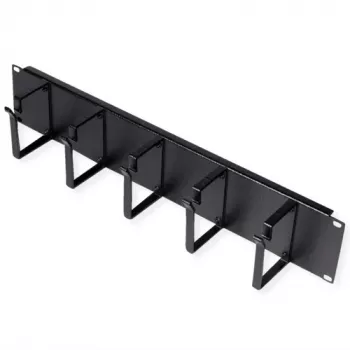 Patchpaneel ROLINE 19 inch 2HE, kabelgoot 85x60mm, stalen behuizing, zwart