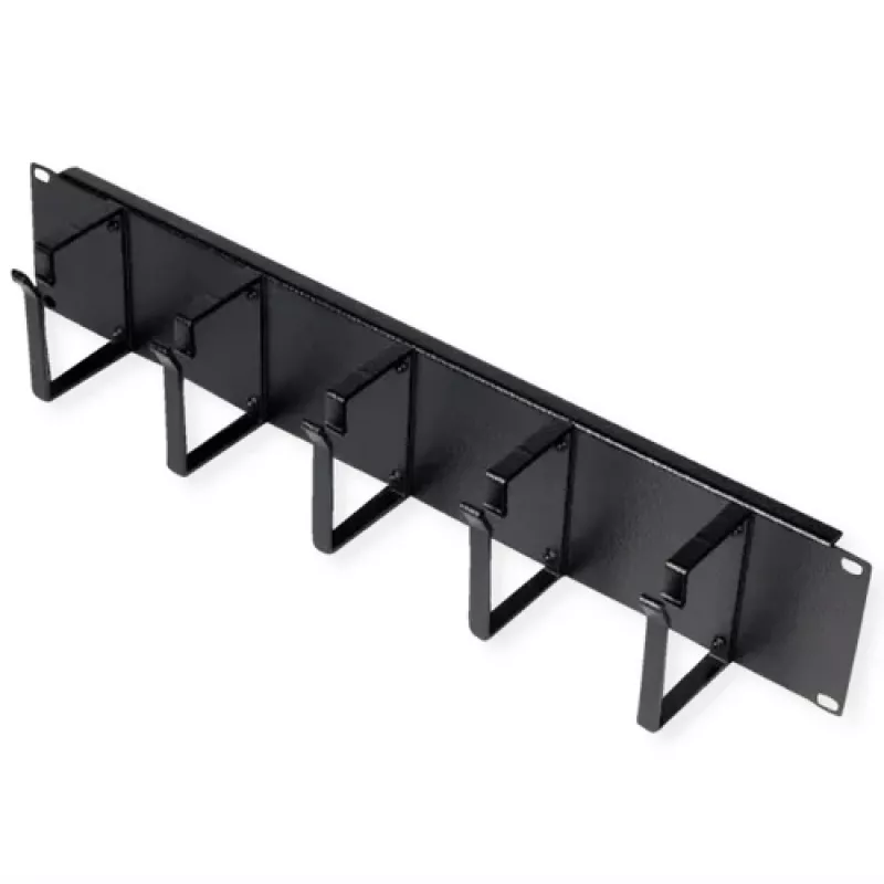Patchpaneel ROLINE 19 inch 2HE, kabelgoot 85x60mm, stalen behuizing, zwart