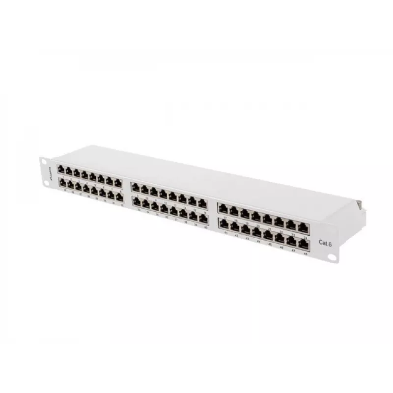 Patchpanel LANBERG PPS6-1048-S 48-poorts 1U 19 inch Cat6 FTP afgeschermd
