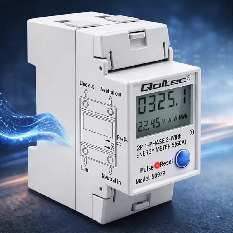Energiemeter QOLTEC eenfasig DIN-rail 230V (MPN 50979)