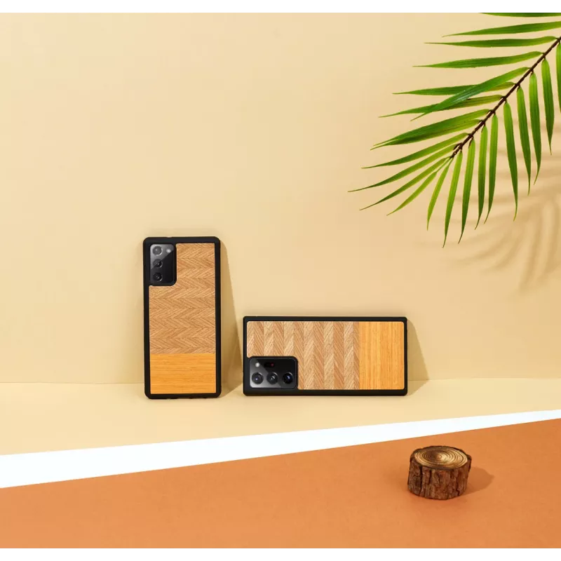 Beschermhoes Man and Wood Galaxy Note 20 Herringbone Arancia zwart
