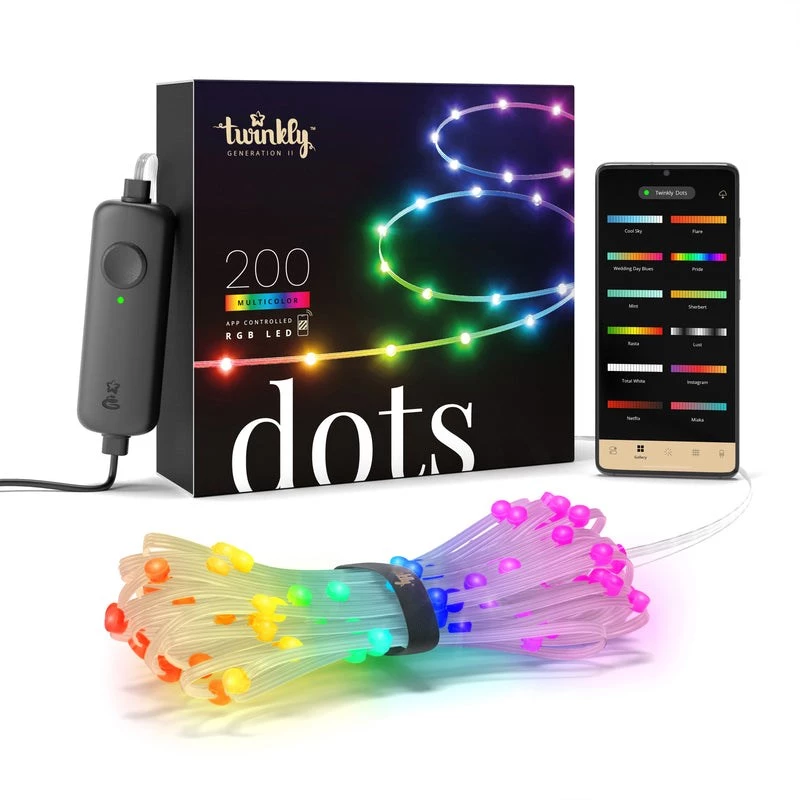 LED-slinger Twinkly TWD200STP-TEU meerkleurige binnenstrip, 5 cm afstand, IP20, transparante kabel