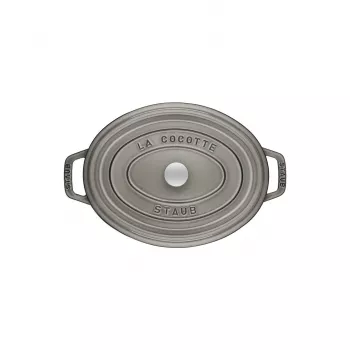 Ovale cocotte van gietijzer Staub 29 cm, grafietgrijs