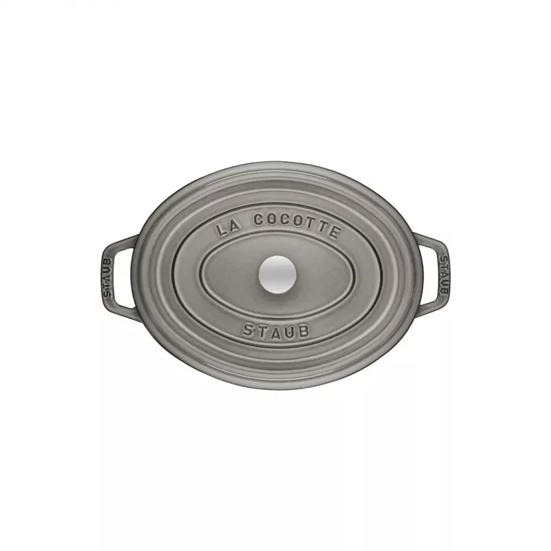 Ovale cocotte van gietijzer Staub 29 cm, grafietgrijs