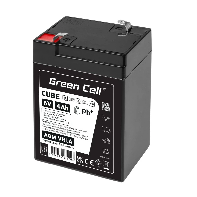 Batterij AGM VRLA 6V 4Ah IP54