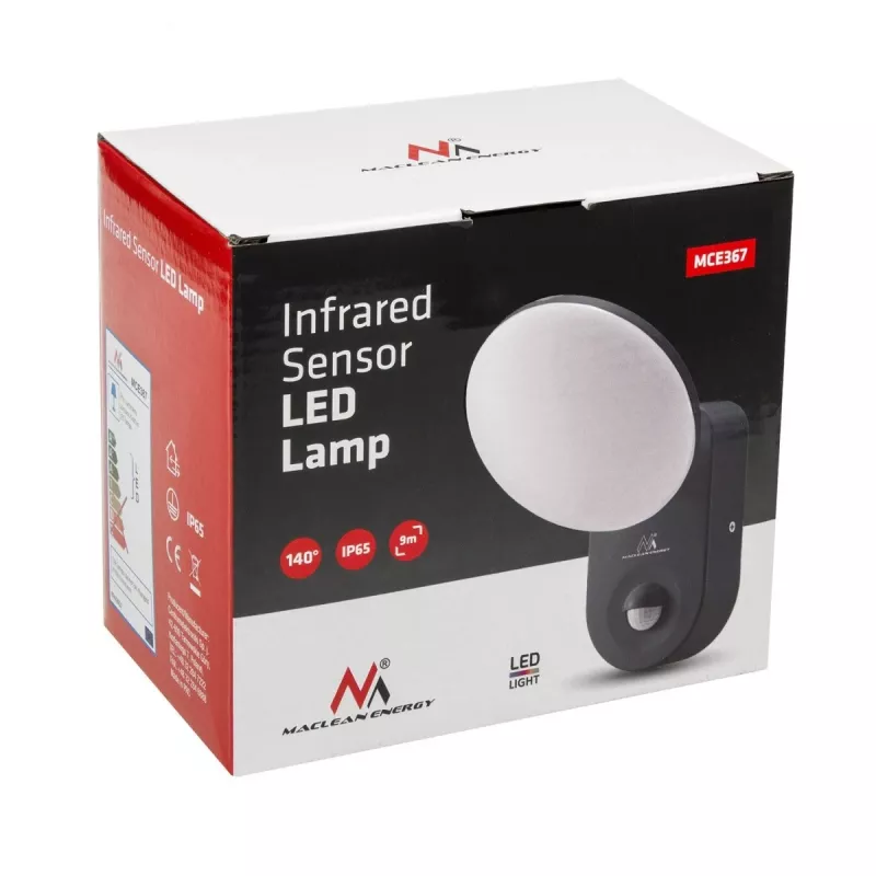 MACLEAN MCE367 wandlamp LED met PIR-sensor, buiten-wandlamp met bewegingsmelder