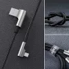 CB-AL01 Black Oem nylon kabel USB Lightning 2m 90-degree connectors C