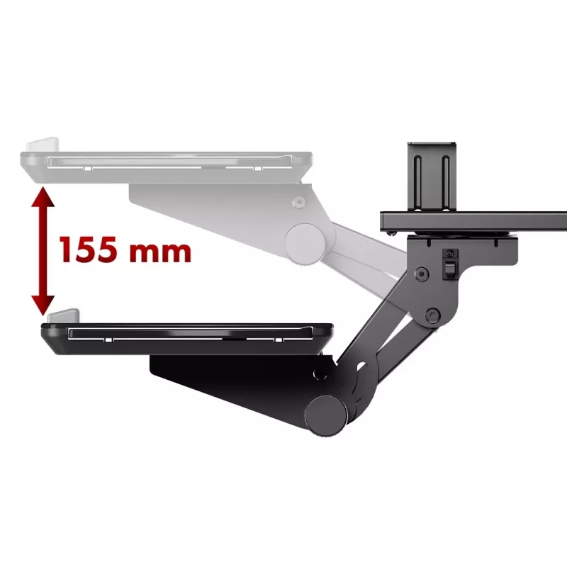 Maclean toetsenbordhouder onder tafel, verstelbaar, max. 5 kg, zwart, MC-156 B