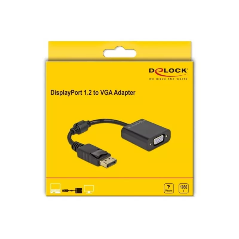 Adapter DisplayPort 1.2 stekker naar VGA bus DeLOCK 61006