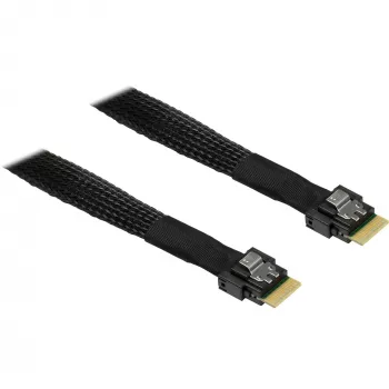 Kabel MiniSAS SFF 8654-4i > SFF 8654-4i (zwart, 0,7 meter)