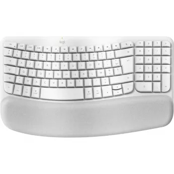 Logitech Ergo Series Wave Keys voor Mac - toetsenbord - draadloos - Bluetooth LE - AZERTY - Frans - gebroken wit (920-012406)