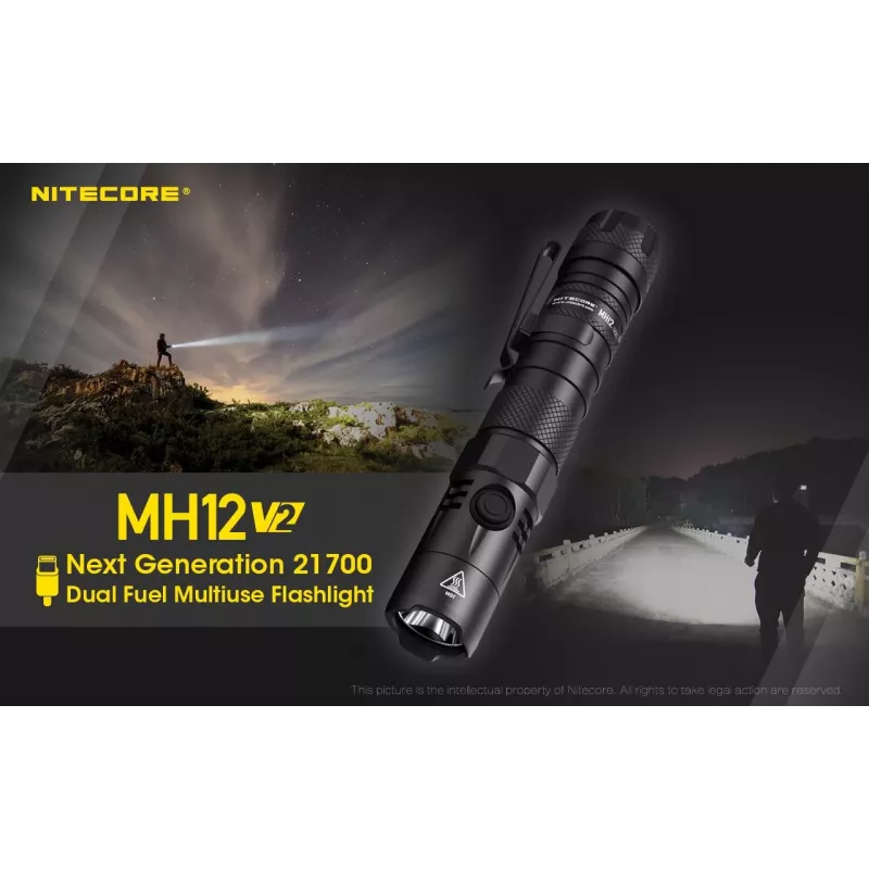 Handzaklamp Nitecore MH12 V2 zwart