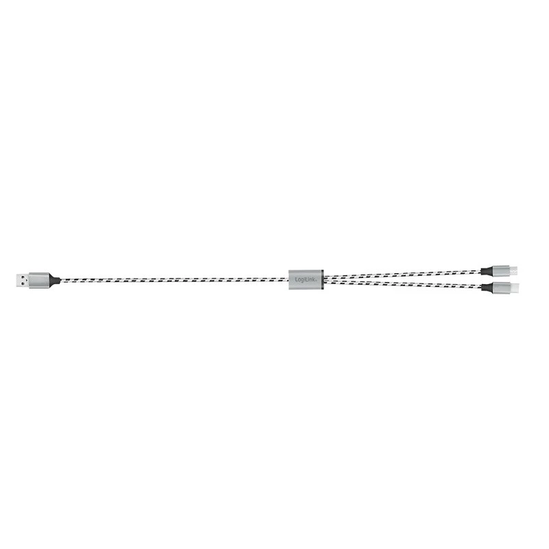 LogiLink CU0202 USB-kabel USB 2.0 1,2 m USB A USB C/Micro-USB A grijs