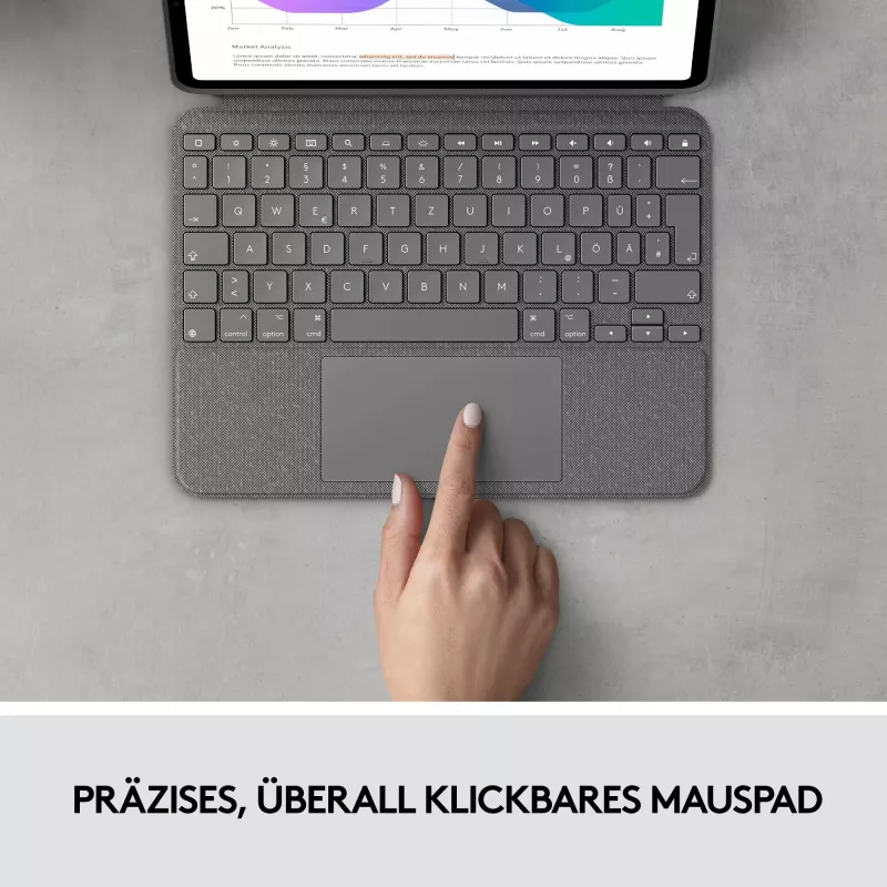 Case met toetsenbord Combo Touch US iPad Pro 11 1,2,3 Gen grijs