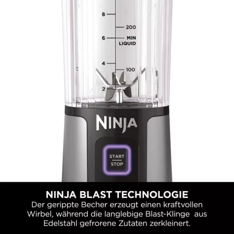 Sportmixer Ninja BC151EUBK — 0,53-L-beker, 14,4 W, accu, Ice-Crush, zwart