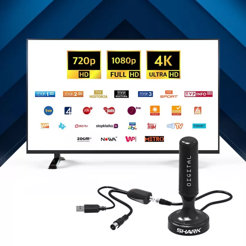 Auto DVB-T antenne Shark SHA301CAR met actieve versterker voor tv-ontvangst in de auto