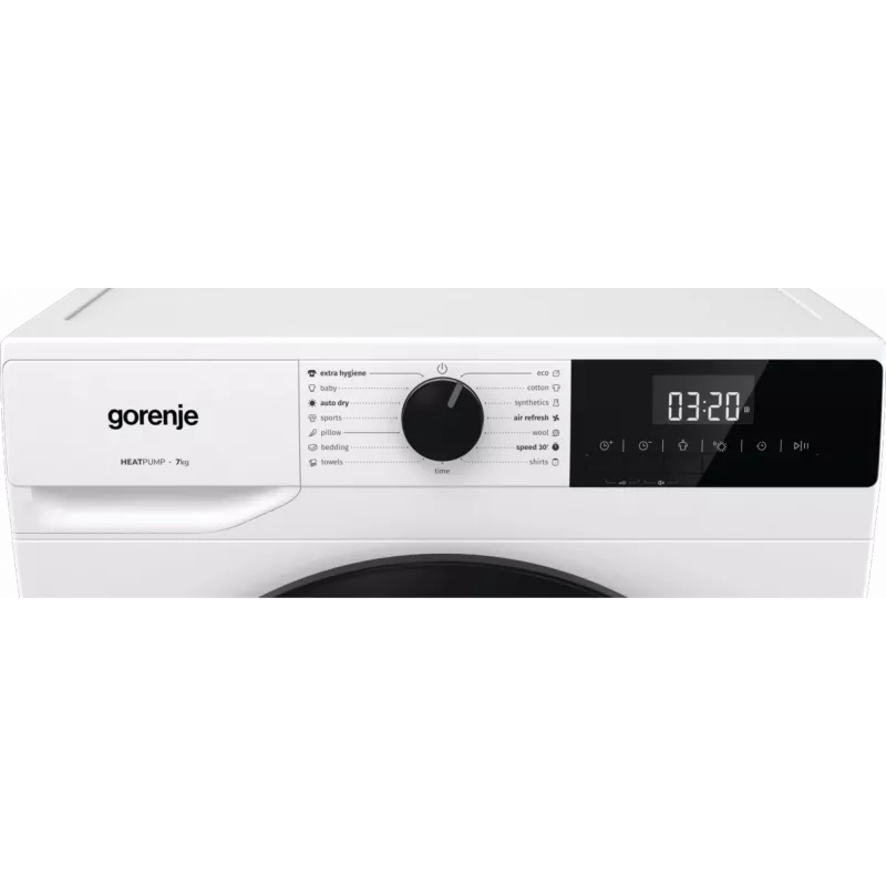 Gorenje wasdroger | D2HNE7E | energie-efficiëntieklasse E | frontlader | 7 kg | warmtepomp | LED | diepte 51 cm | wit