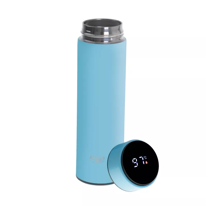 Isolatieflacon Adler AD 4506BL - thermoskan met LED-temperatuurweergave, blauw