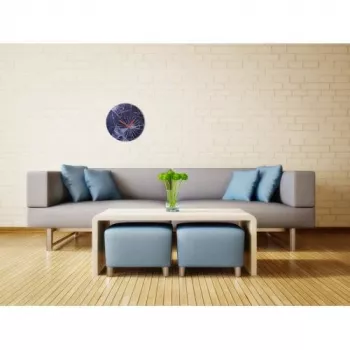 NeXtime klok 8147 Crash, Ø43cm, wand, blauw