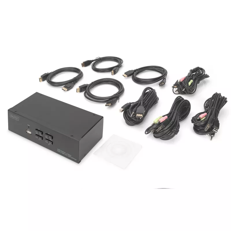 DIGITUS KVM-switch, 4 poorten, dual display, 4K, DisplayPort®