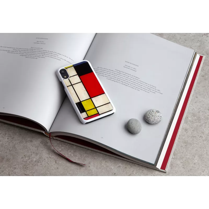 Smartphonehoesje iKins voor iPhone XR Mondrian wit – beschermende harde schaal achterkant