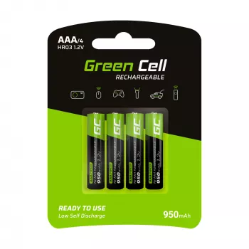 Oplaadbare batterij Green Cell GR03 AAA NiMH 1,2 V 950 mAh – 4-pack, blister