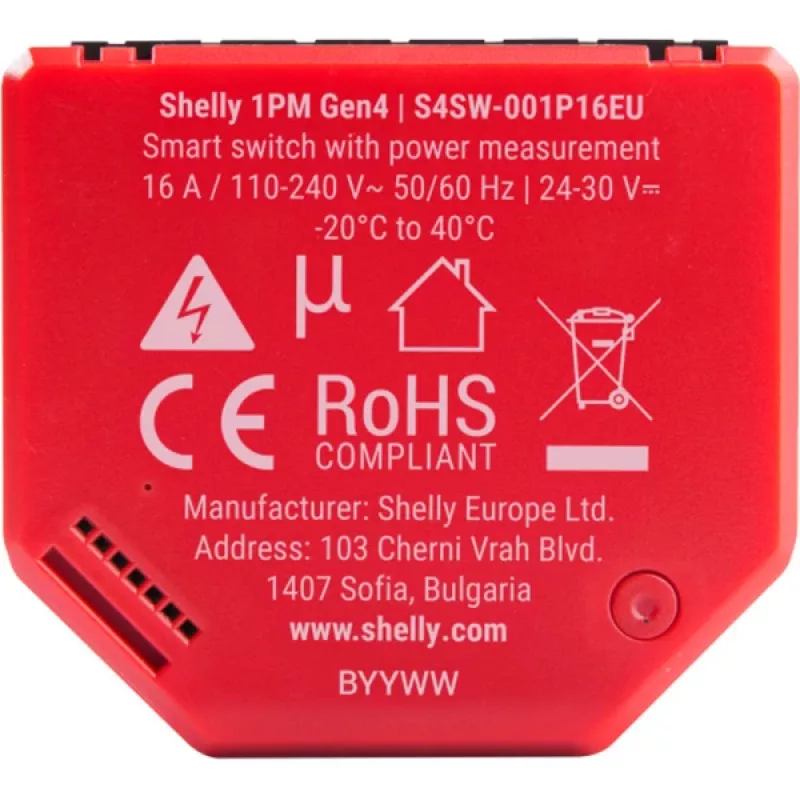 Shelly · inbouw·1PM Gen4 2-pack · relais · max 16A · 1 kanaal · meetfunctie · (Shelly_1PM_Gen4_2er)