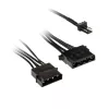 Kolink 3-Pin ventilatorstroom-naar-2×4-Pin-Molex-adapter, 245 mm, zwart