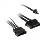 Kolink 3-Pin ventilatorstroom-naar-2×4-Pin-Molex-adapter, 245 mm, zwart