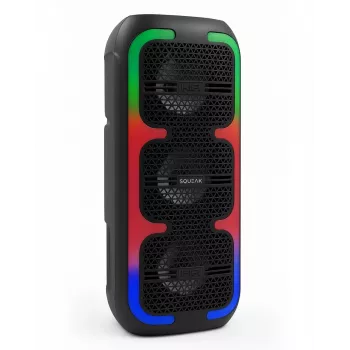 Draagbare stereoluidspreker SQUEAK SQ1009 – Bluetooth 5.3, 45 W RMS, 10 uur accuduur, FM, USB, AUX, LED, 1800 mAh, zwart