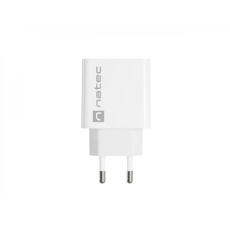 Netvoedingssnellader NATEC RIBERA 12V 20W USB-C PD 3.0 + USB-A Samsung AFC wit