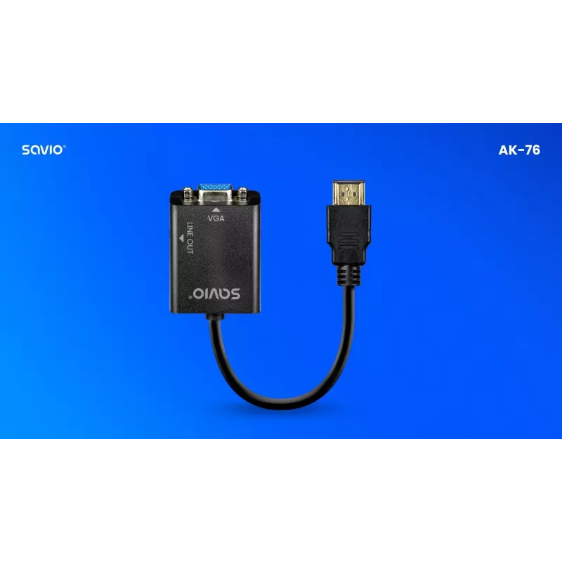 Adapter HDMI-VGA met audio AK-76 Savio SAVAK-76