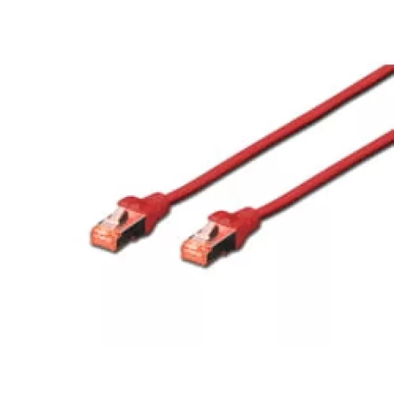 DIGITUS CAT6 S/FTP patchkabel, 0,5 m, rood, 10-pack