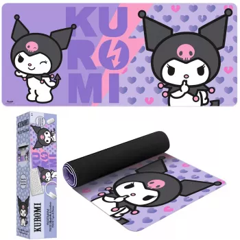 Muispad Kids Euroswan 80x30 cm Hello Kitty Kuromi, grote rechthoekige gaming-/bureaumat