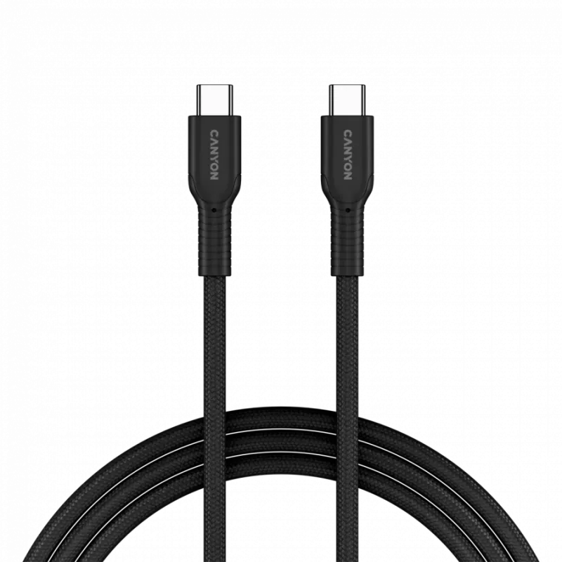 CANYON kabel OnWire 60CL C-C 60W COLOR gevlochten 1m zwart