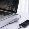 USB-hub Aukey CB-H36 — 4-poorts USB 3.2 Gen 1 Type-A, host USB 2.0, 5000 Mbit/s, aluminium zilver