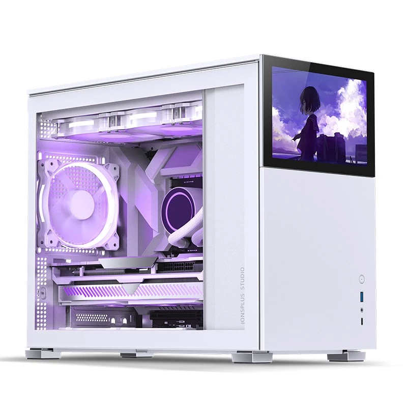 Jonsbo D31 Screen Micro-ATX pc-behuizing, gehard glas, wit