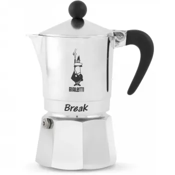 Espressokoker BIALETTI Break 1TZ zilver – eenkopskoffiepot voor het fornuis, model 0005913/NP