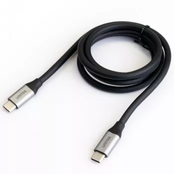 USB-C-naar-USB-C data- en oplaadkabel Unitek C14082ABK 1 m, USB 3.2 Gen 2 (10 Gbit/s), 100 W PD, zwart