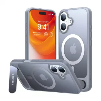 Hoesje Torras Pstand Series voor iPhone 16 Plus (titanium grijs)